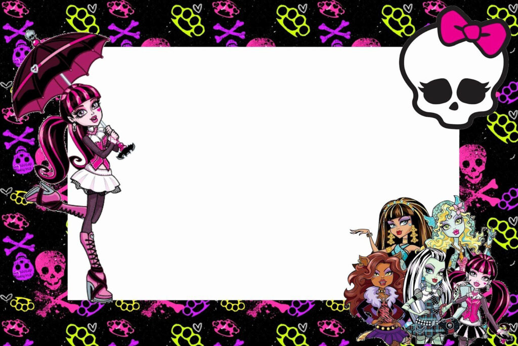 35 Monster High Birthday Invitation Template With Images Monster 