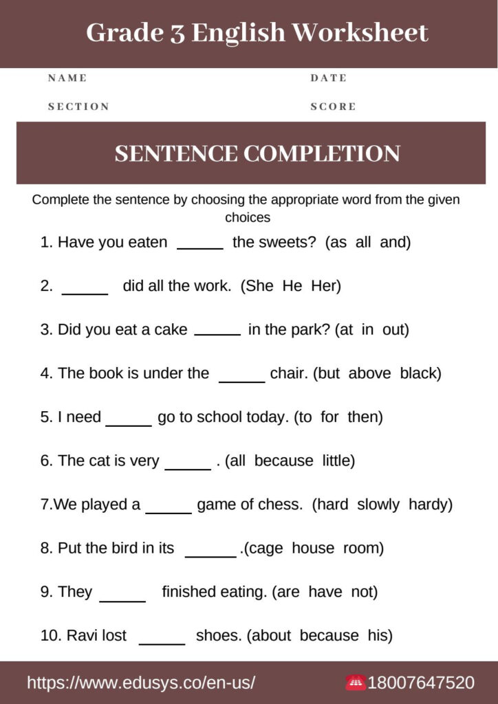 3rd Grade English Grammar Worksheet Free Pdf By Nithya Issuu