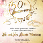 50th Wedding Anniversary Sample Invitation Card Get Layout