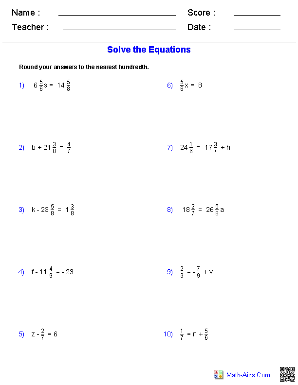 6th Grade Free Pre Algebra Worksheets Universal Worksheet