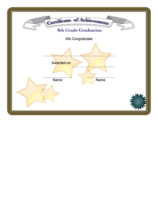 8th Grade Graduation Certificate Template Printable Pdf Download