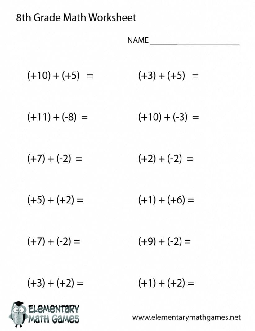 8Th Grade Math Worksheets Printable With Answers Lobo Black Db excel