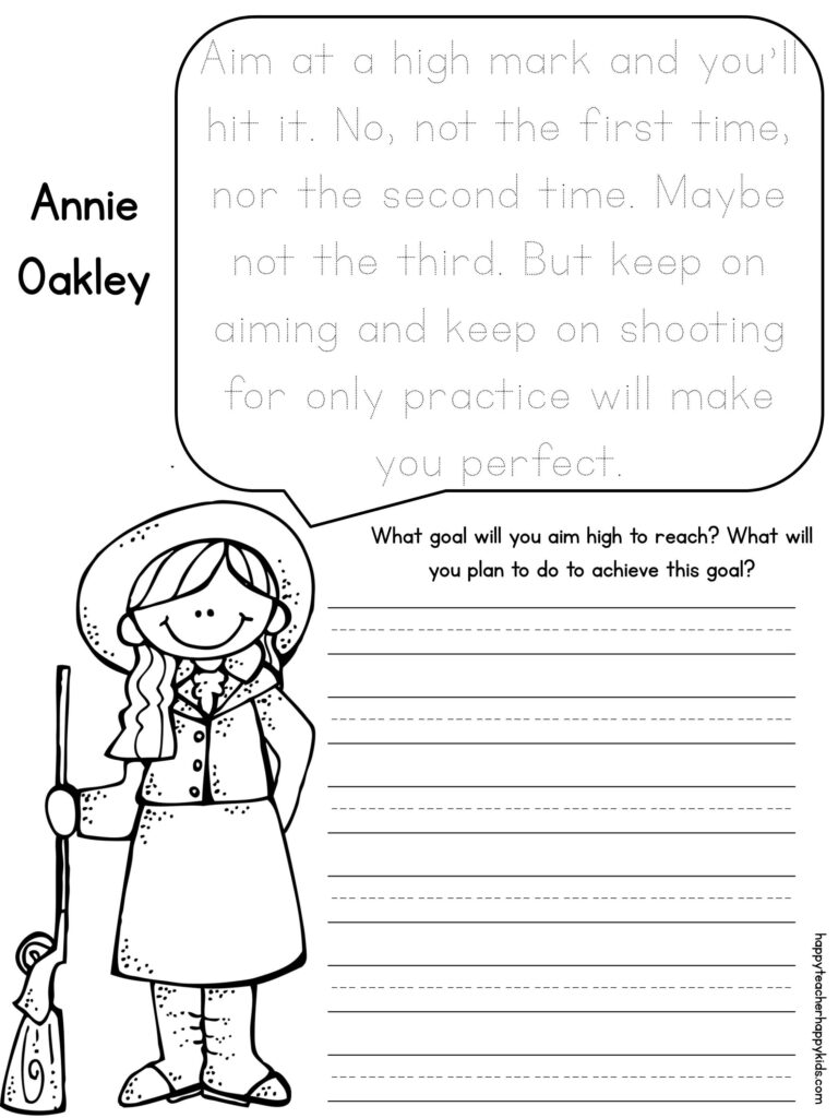 Annie Oakley Women s History Month Freebie History Worksheets First 