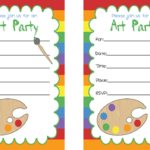 Art Party Invitations Kids Coloring Pages Art Party Invitations