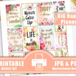 BIG Happy Planner Stickers PRINTABLE Motivational Quotes Full Etsy