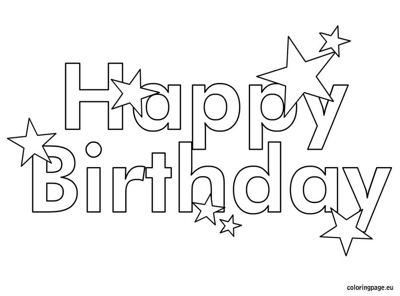 Birthday Colouring Pages Free Printable Happy Birthday Cake 