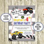 Birthday Invitations For Boys Printable Monster Truck Invitatio Free