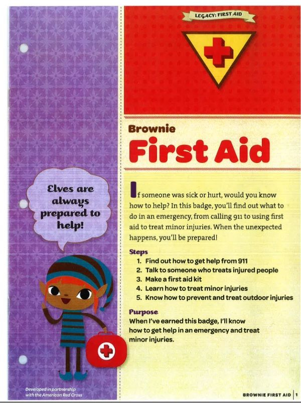 Brownie First Aid Badge Requirements Girl Scout Brownie Badges 