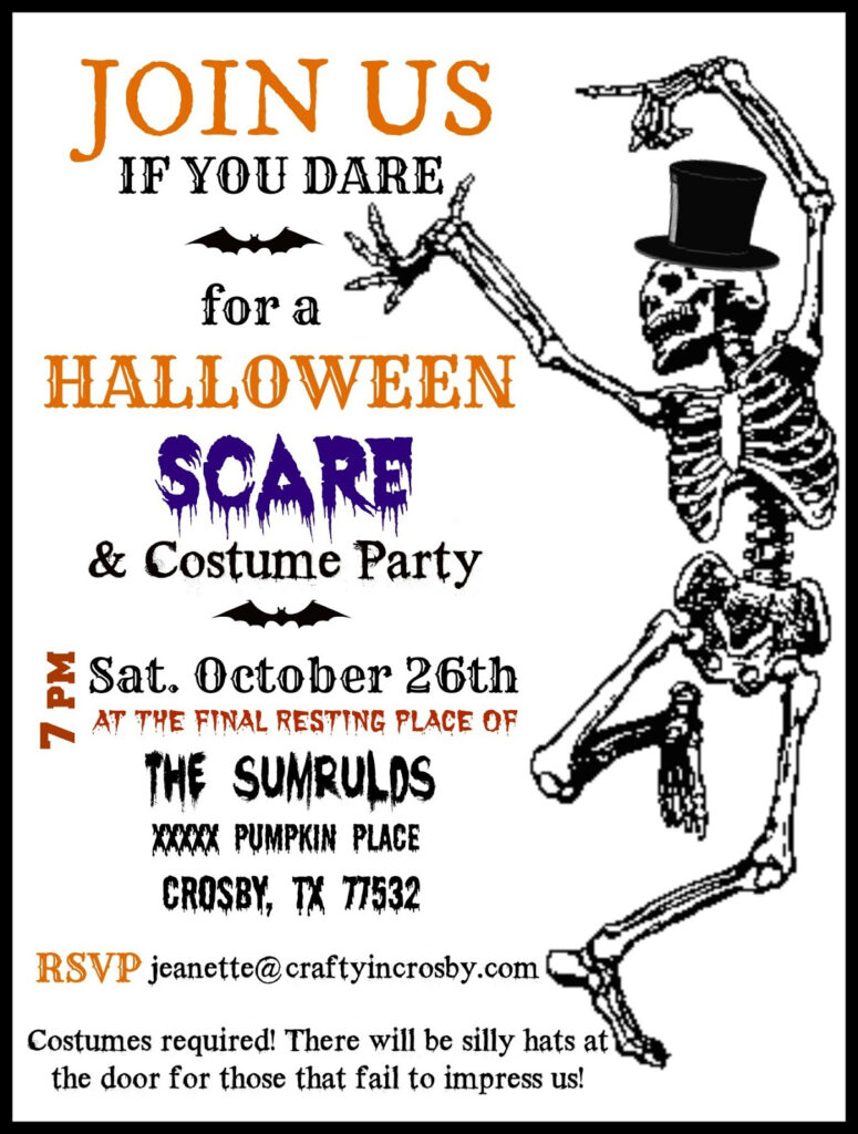 Crafty In Crosby Halloween Party Invitations With Template