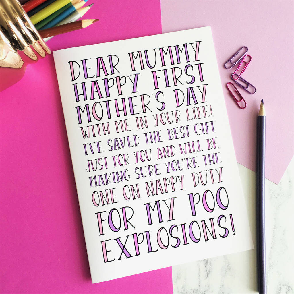  Dear Mummy Funny Baby s First Mother s Day Card By The New Witty 