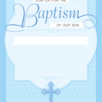Dotted Blue Free Printable Baptism Christening Invitation Template