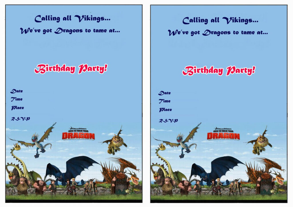 Dragon Birthday Invitations Printable