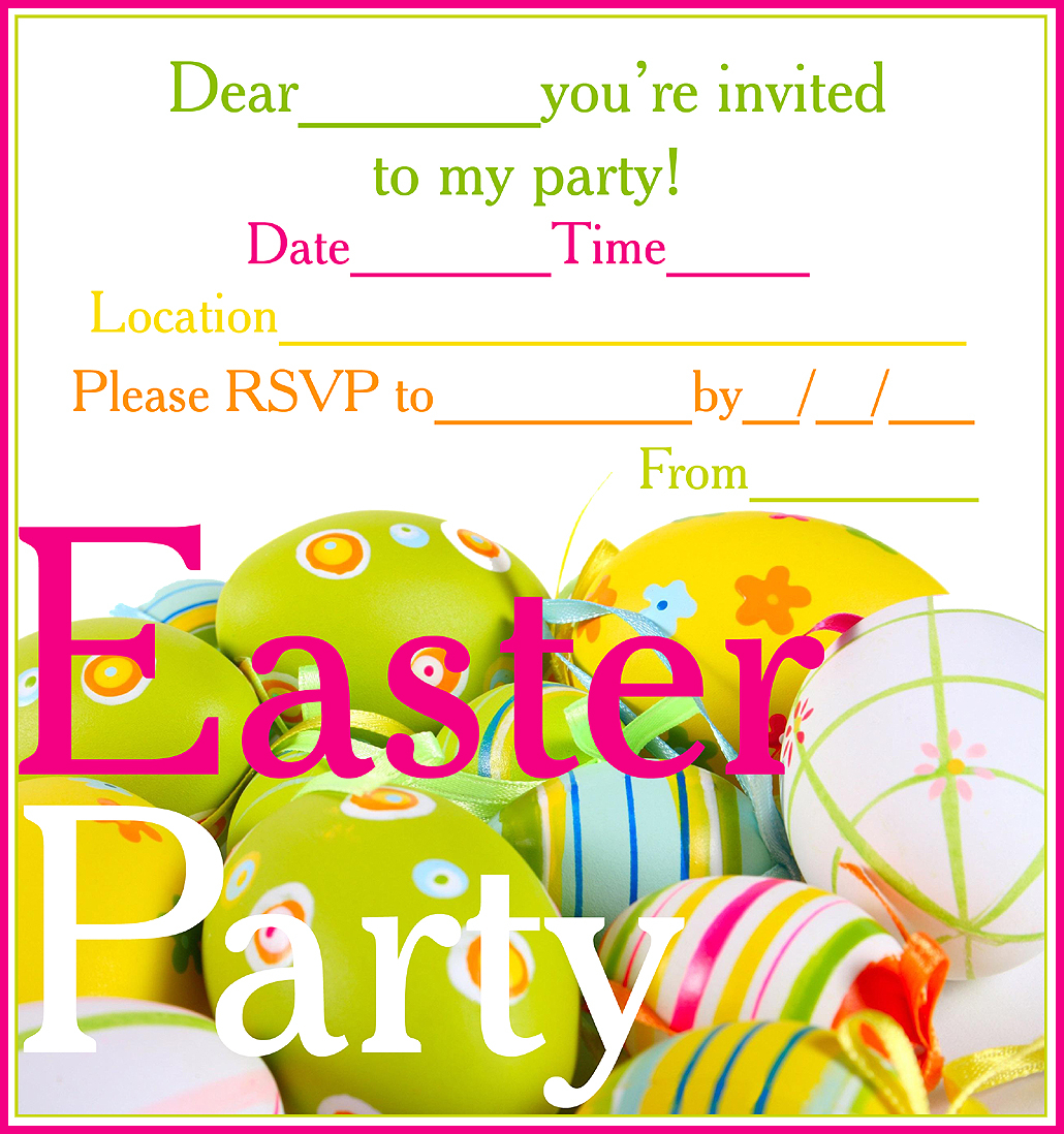 EASTER COLOURING FREE PRINTABLE EASTER PARTY INVITATIONS