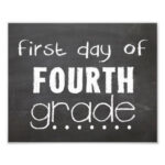 First Day Of 4th Grade Chalkboard Sign Zazzle