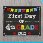 First Day Of Fourth Grade Sign Instant Download Print Yourself First