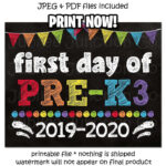 First Day Of PRE K3 Sign Pre K3 School Chalkboard First Day Of Pre K3