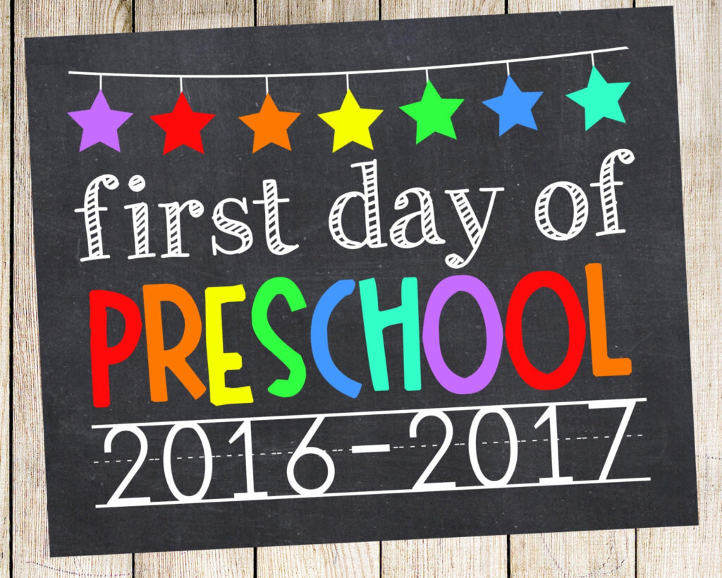 First Day Of Preschool 2016 2017 Photo Prop By PrincessSnap