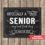 First Day Of Senior Year Sign First Day Of 12th Grade Sign Etsy