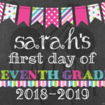 First Day Of Seventh Grade Sign Printable 2018 2019 School Etsy
