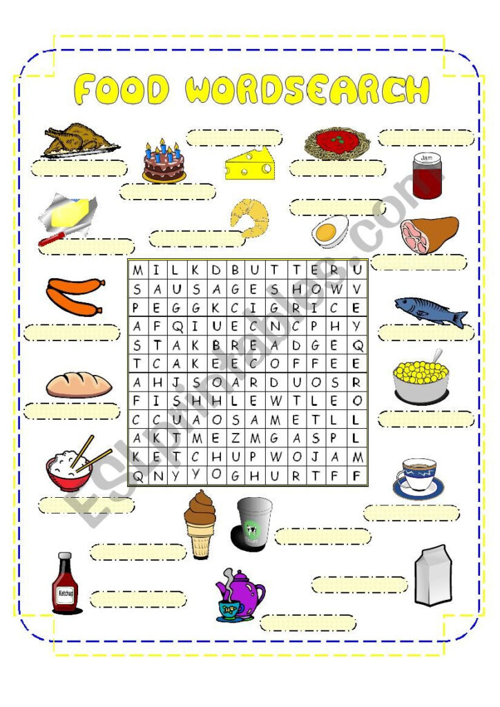 Food Crossword ESL Worksheet By Mish cz