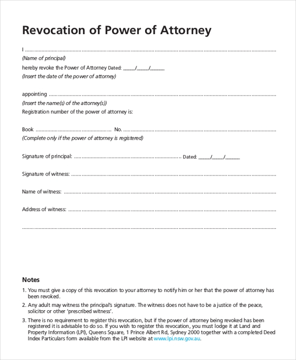 FREE 20 Sample Power Of Attorney Forms In PDF MS Word