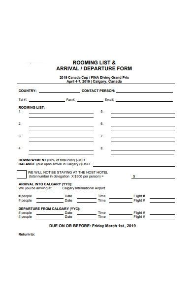 FREE 25 Arrival Forms In PDF Ms Word