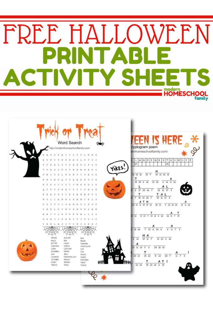 Free Halloween Printable Activity Sheets By Modern Homeschool Family 