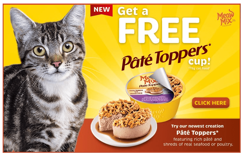 FREE Meow Mix Pate Toppers Cat Food Coupon Through Facebook Save ca 