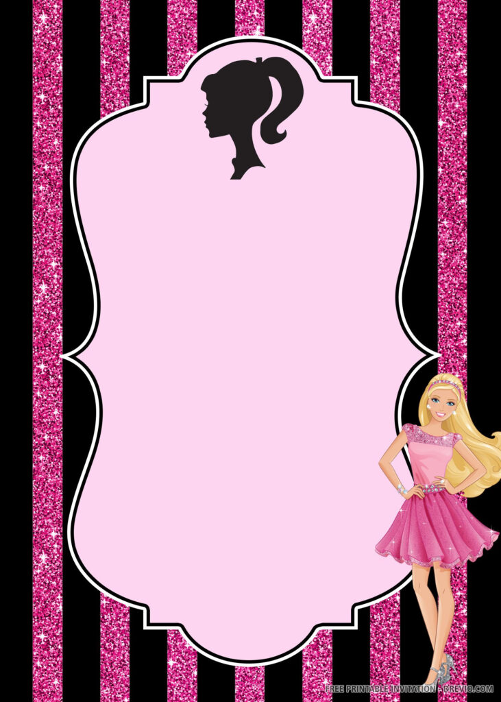  FREE PRINTABLE Barbie Birthday Invitation Template DREVIO In 2020 