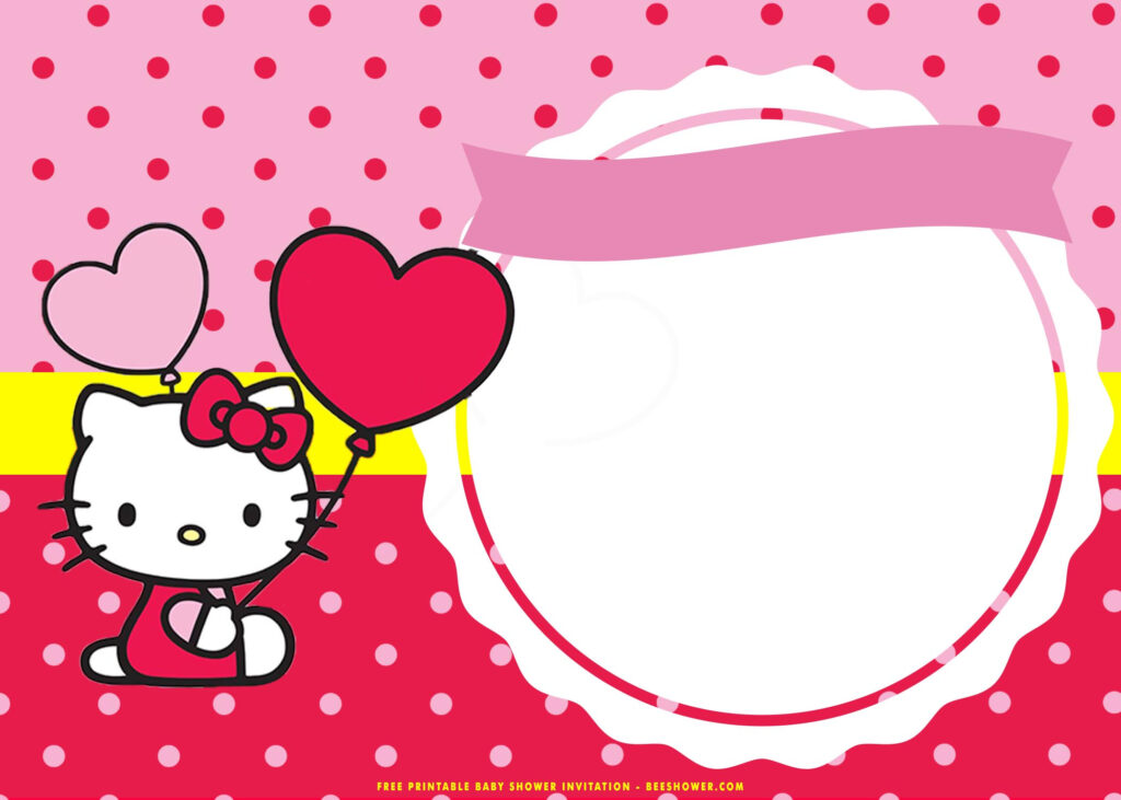  FREE Printable Cute Hello Kitty Baby Shower Invitation Templates 