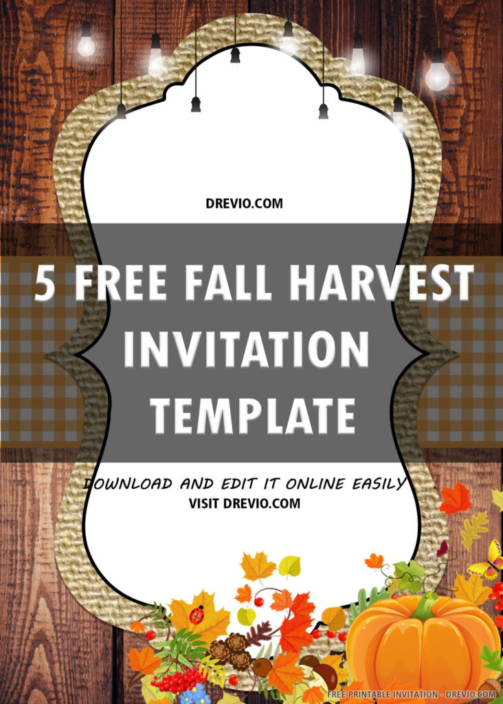  FREE PRINTABLE Fall Harvest Festival For Birthday Invitation Template 