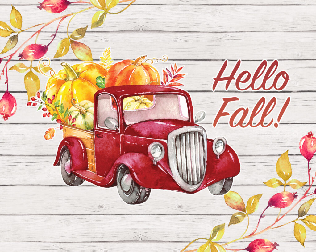 Free Printable Farmhouse Fall Truck Wall Art The Cottage Market