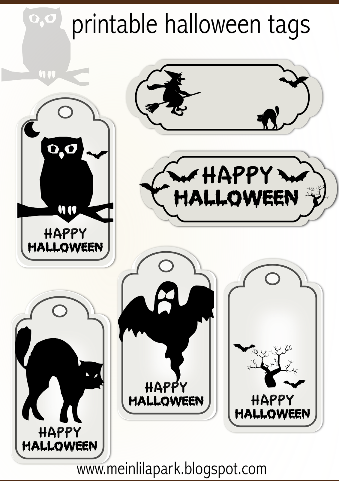 Free Printable Halloween Tags Druckvorlage Halloween Freebie 