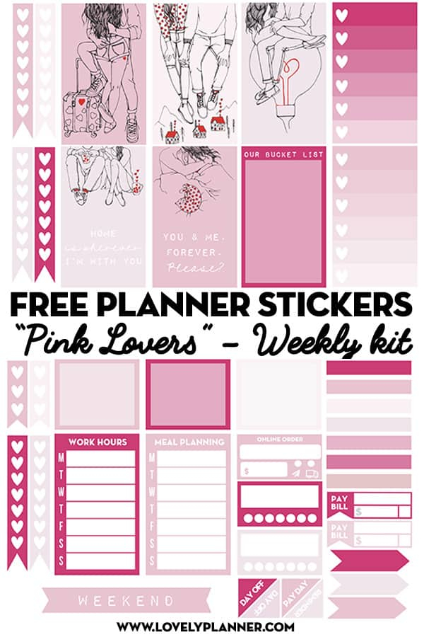 Free Printable Happy Planner Stickers Weekly Kit Valentine s Day 