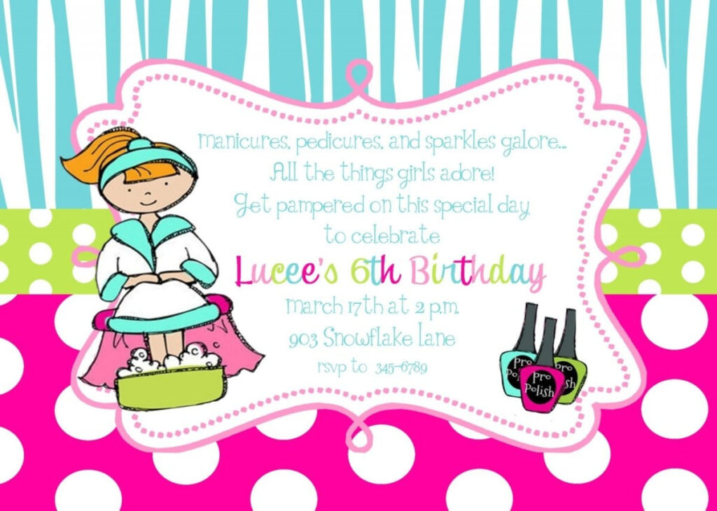 Free Printable Pamper Party Invitations