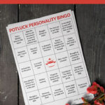 Free Printable Potluck Personality Bingo Game Adult Party Games For