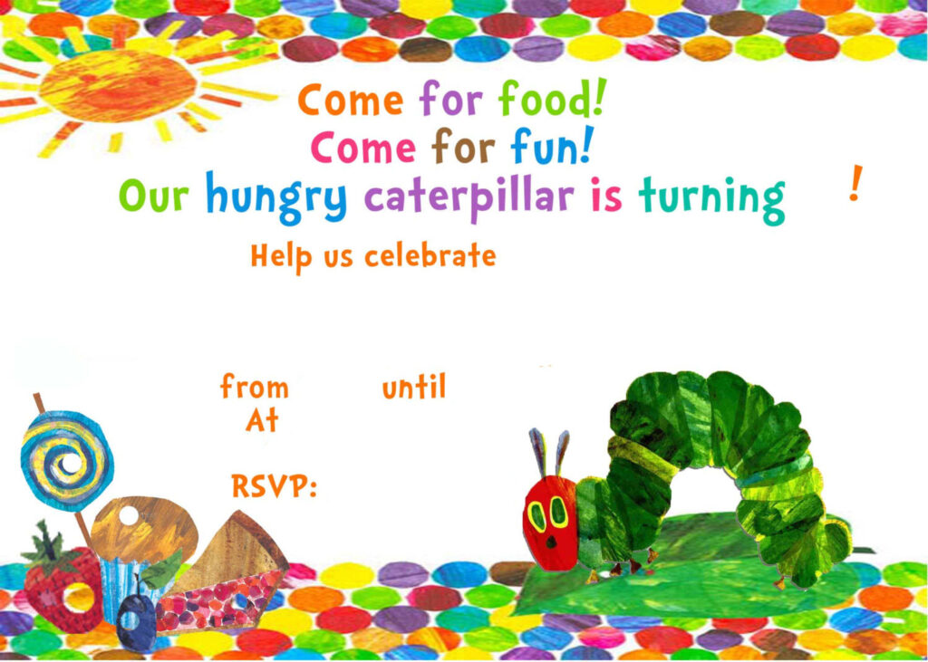 Free Printable Very Hungry Caterpillar Birthday Invitation Dolanpedia