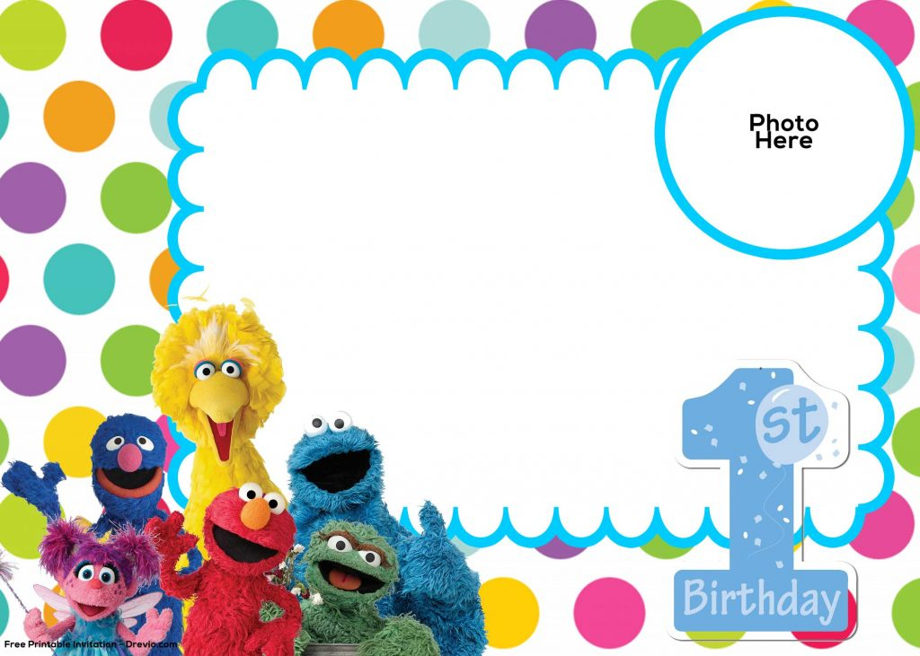 Free Sesame Street 1st Birthday Invitation Template DREVIO