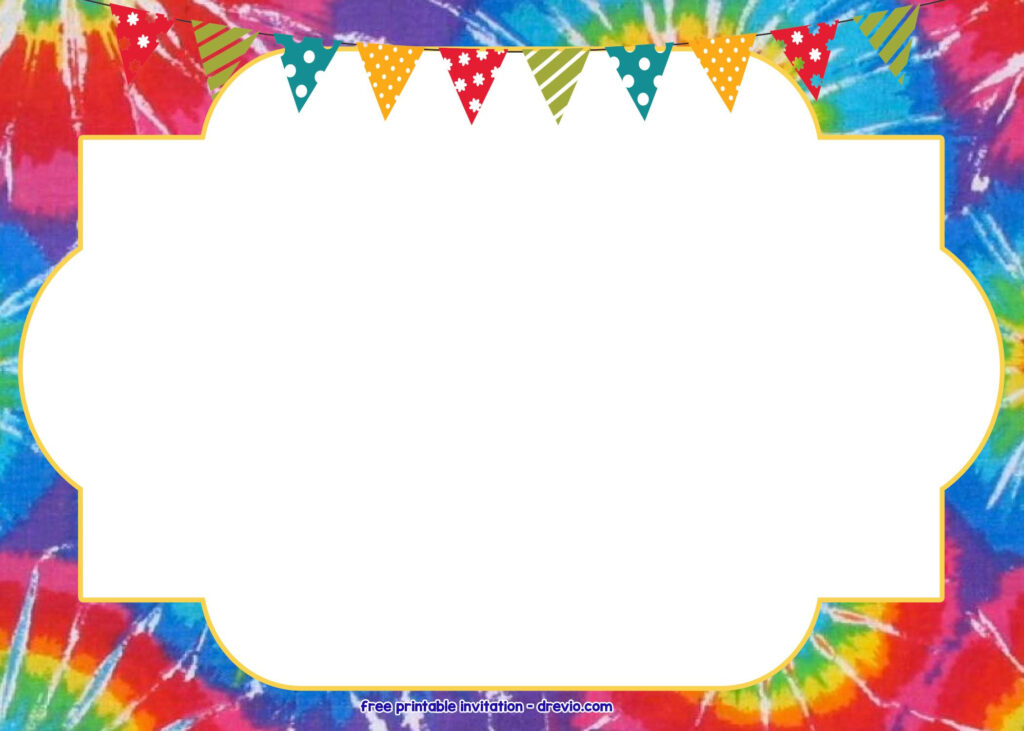 FREE Tie Dye Invitation Template DREVIO