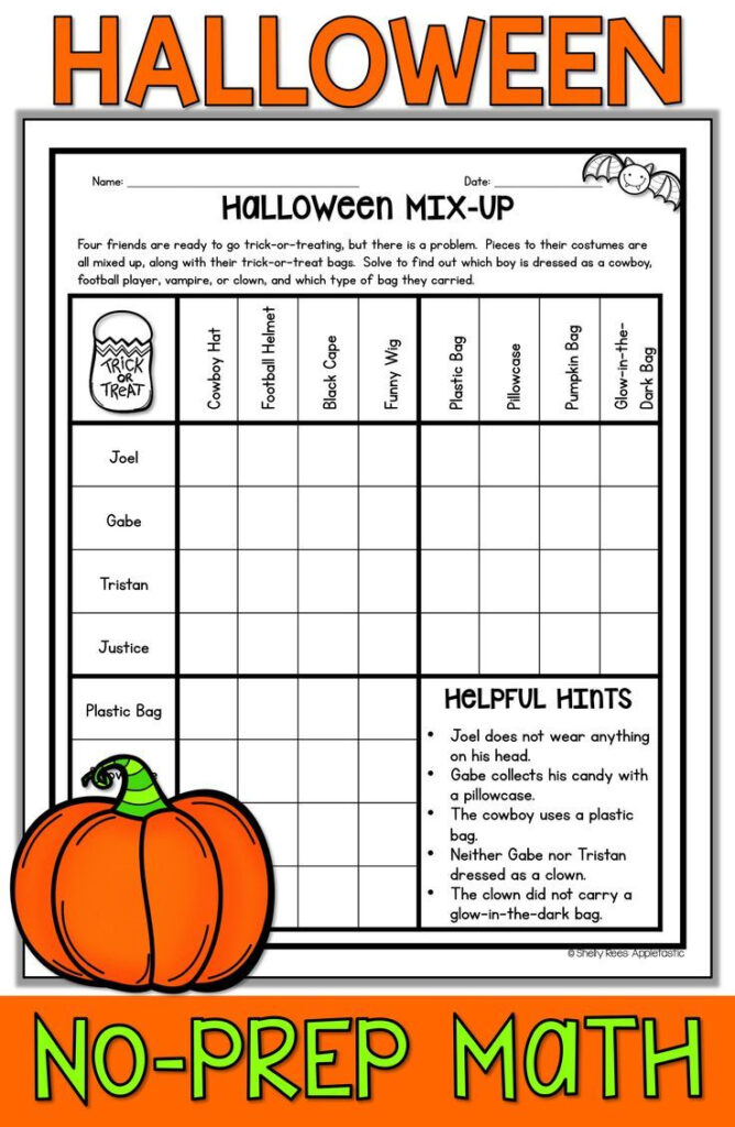 Fun Printable Halloween Worksheets For 5th Graders 