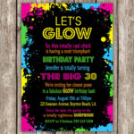 Glow Party Invitations Google Search Neon Party Invitations Dance
