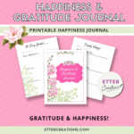 Gratitude Journal Happiness Journal Printable Journal Etter Creations