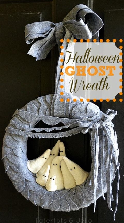 Halloween Felt Ghost Wreath And Printable Scallop Template Felt 
