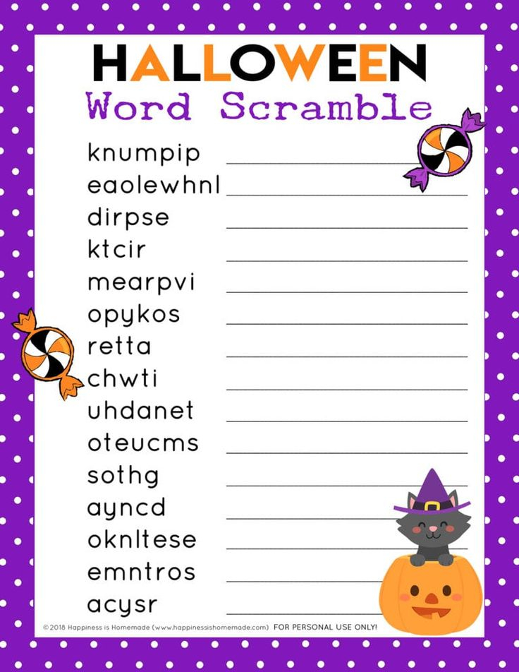 Halloween Word Scramble Happiness Is Homemade Halloween Words