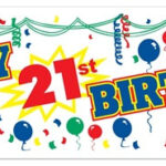 Happy 21st Birthday Sign Banner PartyCheap