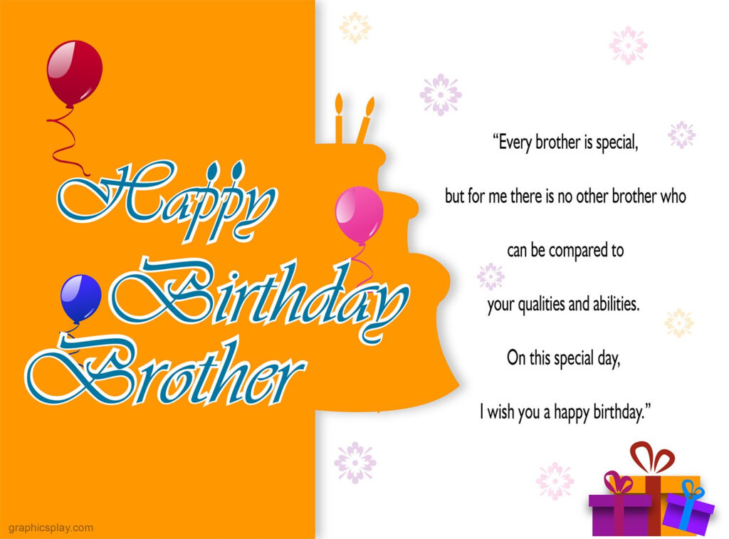Happy Birthday Brother Greeting With Quotes GraphicsPlay