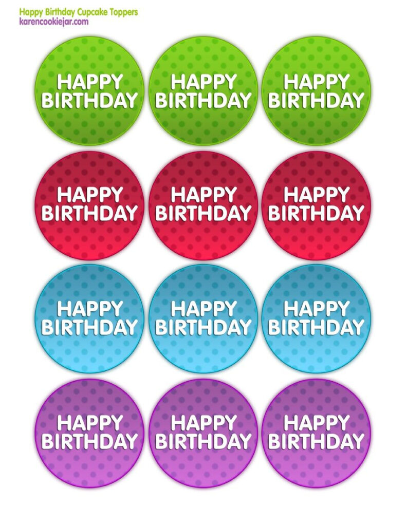 Happy Birthday Printable Cupcake Toppers Cupcake Toppers Printable 