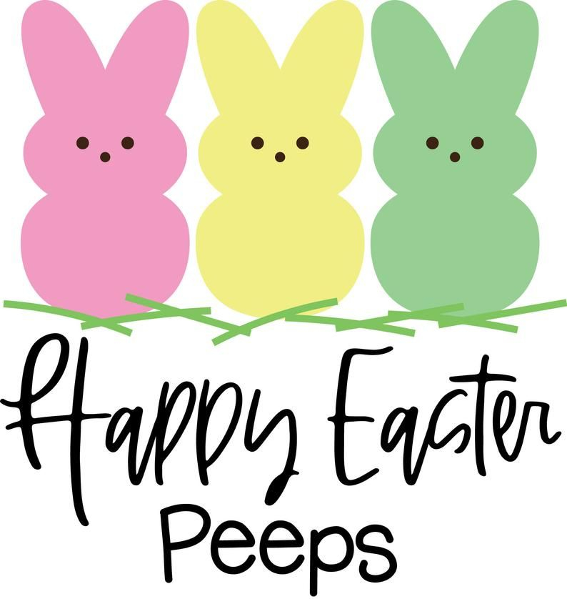 Happy Easter Peeps Svg Easter Svg Bunny Svg Handlettering Etsy 