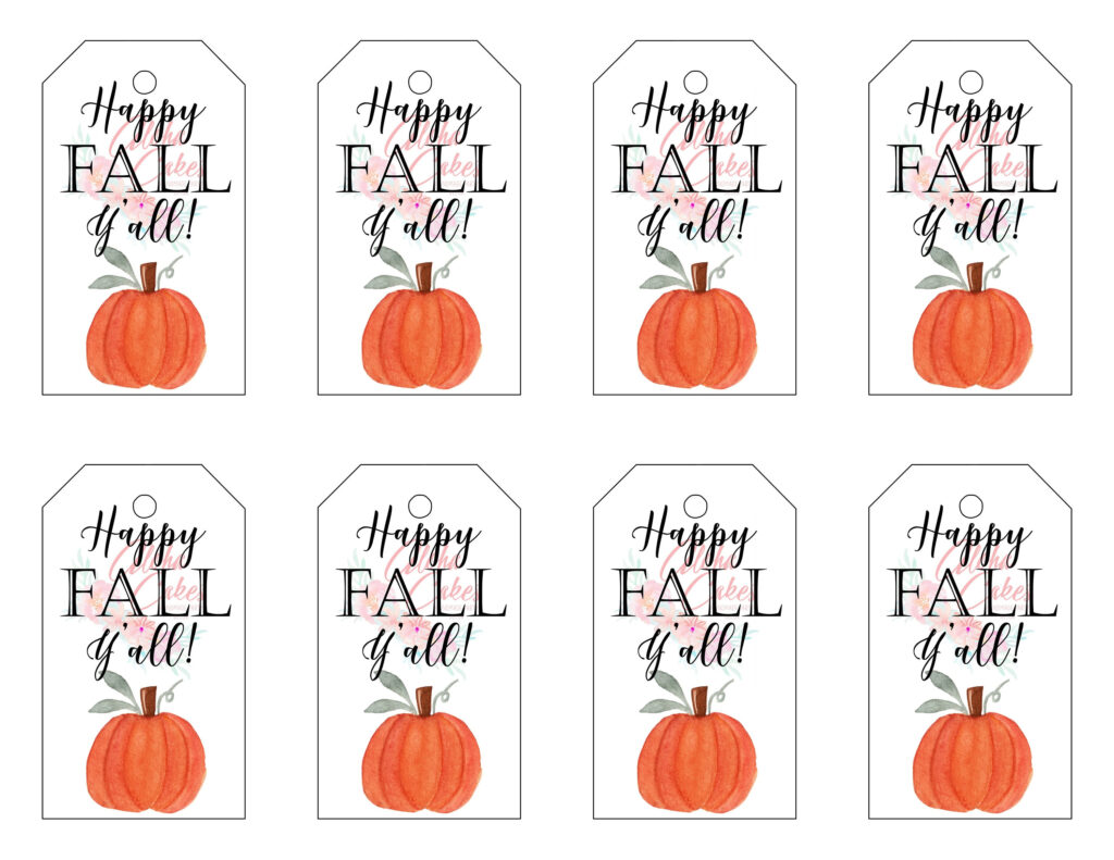 Happy Fall Y all Printable Gift Tag Digital Download DIY Etsy