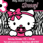 HELLO KITTY Zebra Print Printable Baby Shower Party Invitation GIRL1st